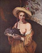 Abraham Bloemaert Shepherdess with Grapes oil painting on canvas